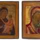 TWO SMALL ICONS SHOWING IMAGES OF THE MOTHER OF GOD - photo 1