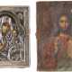 TWO ICONS SHOWING THE TIKHVINSKAYA MOTHER OF GOD WITH A SILVER OKLAD AND CHRIST PANTOKRATOR - Foto 1