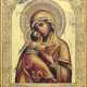 A DATED ICON SHOWING THE VLADIMIRSKAYA MOTHER OF GOD - Foto 1