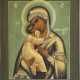 A FINE ICON SHOWING THE VLADIMIRSKAYA MOTHER OF GOD - Foto 1