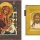 TWO SMALL ICONS SHOWING THE MANDYLION AND THE BREAST-FEEDING MOTHER OF GOD - photo 1