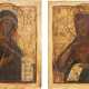 TWO LARGE ICONS SHOWING THE MOTHER OF GOD AND ST. JOHN THE FORERUNNER FROM A DEISIS - photo 1