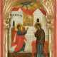 A LARGE ICON SHOWING THE ANNUNCIATION OF CHRIST FROM A CHURCH ICONOSTASIS - photo 1