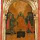 A LARGE ICON SHOWING THE DESCENT INTO HELL AND THE HARROWING OF HELL FROM A CHURCH ICONOSTASIS - фото 1