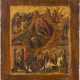 AN ICON SHOWING THE NATIVITY OF CHRIST, THE ADORATION OF THE THREE MAGI AND THE FLIGHT INTO EGYPT - Foto 1