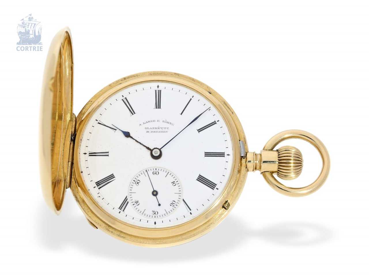 Taschenuhr frühe A. Lange & Söhne Glashütte in 18K Gold, Glashütte ca. 1886 Taschenuhr frühe A. Lange & Söhne Glashütte in 18K Gold, Glashütte ca. 1886