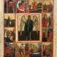 A MONUMENTAL VITA ICON OF ST. JOHN THE FORERUNNER WITH TWELVE SCENES FROM HIS LIFE FROM A CHURCH ICONOSTASIS - photo 1