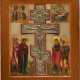A LARGE STAUROTHEK ICON SHOWING THE CRUCIFIXION OF CHRIST AND THE ENTOMBMENT - photo 1