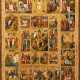 A LARGE ICON OF THE ANASTASIS WITH THE PASSION CYCLE AND THE MAIN ECCLECIASTICAL FEASTS AND LORD SABAOTH - Foto 1
