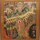A VERY FINE AND LARGE ICON SHOWING THE DESCENT INTO HELL AND THE RESURRECTION OF CHRIST - photo 1
