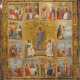 AN ICON SHOWING THE RESURRECTION OF CHRIST WITHIN A SURROUND OF TWELVE MAJOR FEASTS - Foto 1