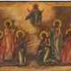 A LARGE ICON SHOWING THE ASCENSION OF CHRIST FROM A CHURCH ICONOSTASIS - photo 1