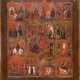 A LARGE ICON SHOWING THE RESURRECTION WITHIN A SURROUND OF TWELVE MAJOR FEASTS - Foto 1