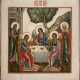 A LARGE ICON SHOWING THE OLD TESTAMENT TRINITY - фото 1