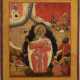 AN ICON SHOWING THE PROPHET ELIJAH, HIS LIFE IN THE DESERT AND HIS FIERY ASCENT TO HEAVEN - Foto 1