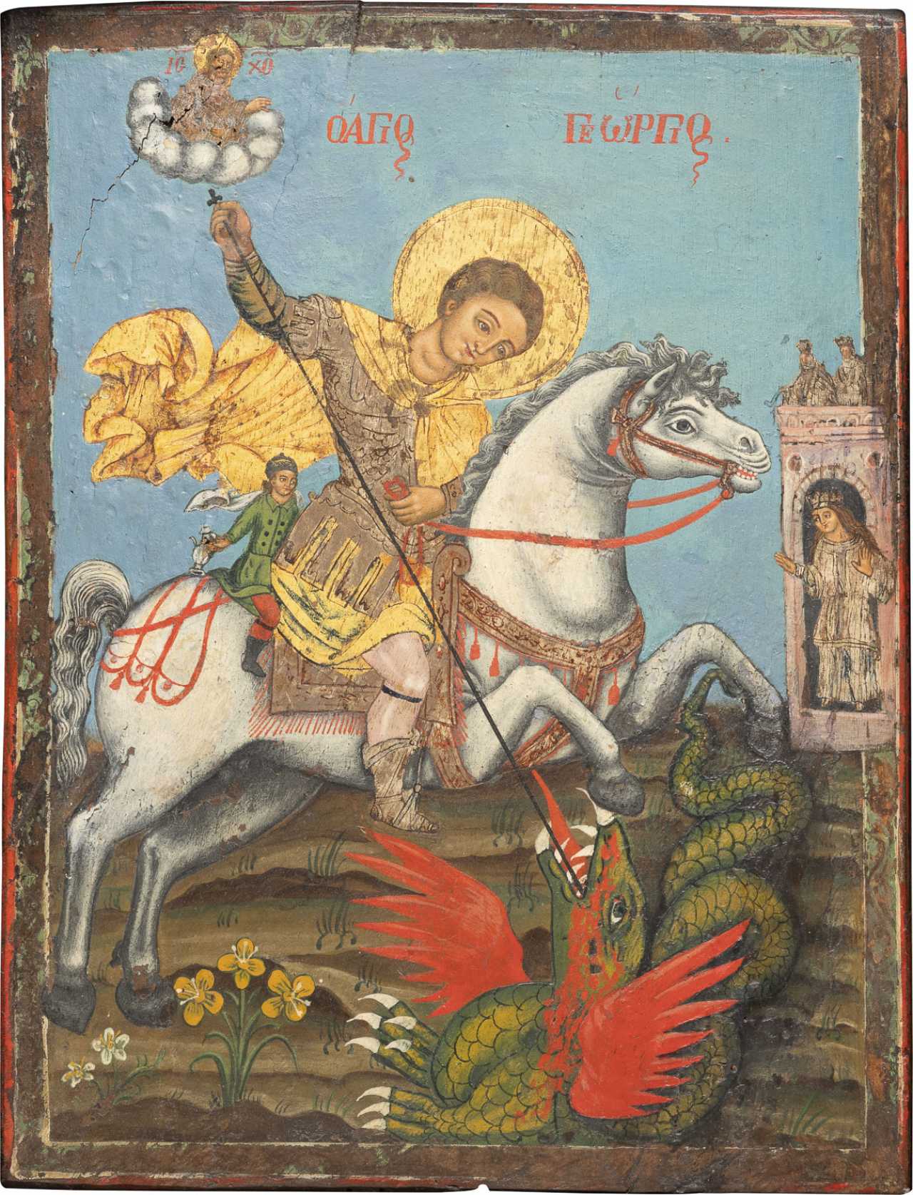 AN ICON SHOWING ST. GEORGE KILLING THE DRAGON for sale — buy online ...