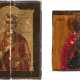 A SMALL ICON SHOWING ST. PANTELEIMON AND A FRAGMENT OF AN ICON SHOWING NIKITA - photo 1