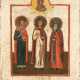 AN ICON SHOWING THREE SELECTED SAINTS - Foto 1