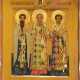 AN ICON SHOWING THREE HIERARCHS OF ORTHODOXY: ST. JOHN CHRYSOSTOM, BASIL THE GREAT AND GREGORY THE THEOLOGIAN - фото 1