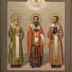 AN ICON SHOWING THE HIERARCHS OF ORTHODOXY BASIL THE GREAT, JOHN CHRYSOSTOM AND GREGORY THE THEOLOGIAN - photo 1