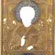 AN OKLAD: ST. NICHOLAS OF MYRA WITH A CLOISONNÉ ENAMEL HALO - photo 1