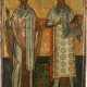 A MONUMENTAL ICON SHOWING STS. NICHOLAS OF MYRA AND ATHANASIOS OF ALEXANDRIA - Foto 1