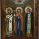 AN ICON SHOWING STS. THEODOSIUS, BONIFACE AND SERAPHIM OF SAROV - photo 1