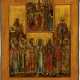 A FINE ICON SHOWING THE ANASTASIS AND 13 SELECTED SAINTS - Foto 1
