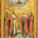 A FINE ICON SHOWING STS. MARY MAGDALENE, ANTIPAS, ANNA THE PROPHETESS AND BARBARA - Foto 1