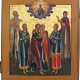 A LARGE ICON SHOWING SIX SELECTED SAINTS, ST. JOACHIM AND ANNE AMONG THEM - фото 1