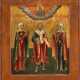 AN ICON SHOWING THREE FAMILY PATRONS - photo 1