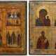 TWO QUADRI-PARTITE ICONS SHOWING IMAGES OF THE MOTHER OF GOD AND SELECTED SAINTS - photo 1