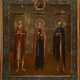 AN ICON SHOWING STS. SYMEON, PANTELEIMON AND NIPHONT - photo 1