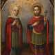 AN ICON SHOWING STS. AGRIPINA AND ANASTASIUS - Foto 1