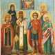 AN ICON SHOWING THE LAST SUPPER AND SIX SELECTED SAINTS - Foto 1