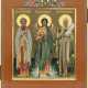 A FINELY PAINTED ICON SHOWING THE GUARDIAN ANGEL AND STS. ZYNOBIOS AND ZYNOBIA - Foto 1