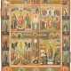 A LARGE QUADRI-PARTITE ICON SHOWING THE CRUCIFIXION, SOPHIA AND IMAGES OF THE MOTHER OF GOD - Foto 1