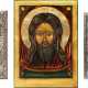 THREE ICONS SHOWING IMAGES OF THE MOTHER OF GOD AND THE MANDYLION - фото 1