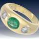 Ring: klassischer, schwerer Smaragd/Brillant-Bandring - фото 1