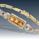 Armband: seltenes, antikes Goldschmiedearmband mit Farbsteinen und Diamantrosen, um 1920 - photo 1