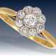 Ring: feiner antiker Diamant-Blütenring, ca. 0,55ct, Markenschmuck des Hofjuweliers J.W.Benson London, mit Zertifikat - Foto 1
