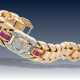 Armband: schweres, äußerst dekoratives Goldschmiedearmband mit Rubin-/Diamantbesatz, vermutlich aus der Zeit des Art déco, 18K Rotgold - фото 1