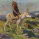 GUDDEN, Rudolf (1863 Werneck – 1935 München). Junges Mädchen auf Esel. - Foto 1