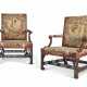 A PAIR OF GEORGE II MAHOGANY LIBRARY ARMCHAIRS WITH AUBUSSON TAPESTRY UPHOLSTERY - фото 1