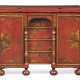 A QUEEN ANNE SCARLET AND GILT-JAPANNED BACHELOR`S CHEST/WRITING-TABLE - photo 1