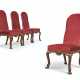 A SET OF FOUR GEORGE I WALNUT, BEECH AND SEAWEED MARQUETRY SIDE CHAIRS - фото 1