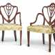 A PAIR OF GEORGE III MAHOGANY OPEN ARMCHAIRS - фото 1