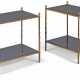 A PAIR OF FRENCH LACQUERED-BRASS AND SMOKED MIRROR TWO-TIER LOW TABLES - фото 1