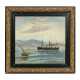 MARINEMALER/IN 19. Jahrhundert, "Dampfsegler und Segelboote vor der Küste", - фото 1