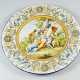 Large Italian Ceramic Plate with bride border and moulded centre - фото 1